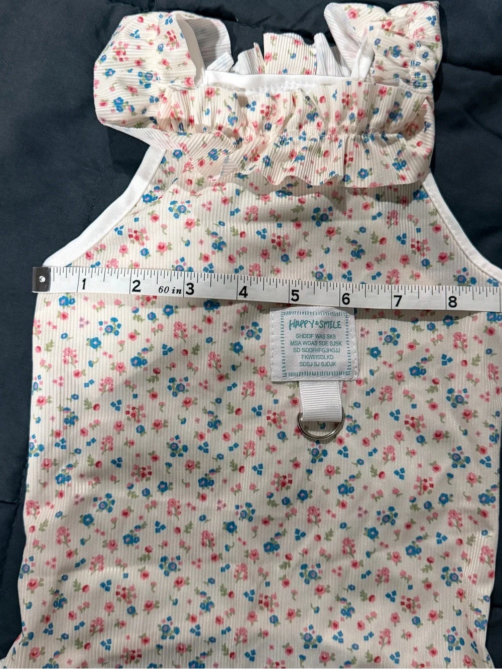 Soft Floral Dog Dress — Cream Small-Breed Outfit